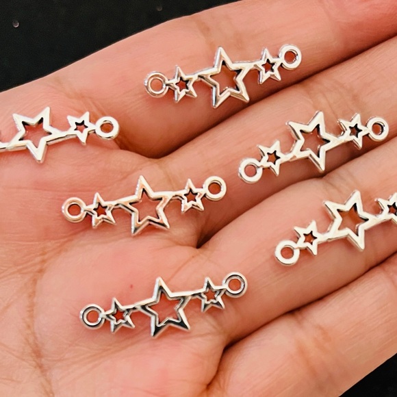 Lot of Metal Silver Color Charms for Jewelry Making - Picture 5 of 13